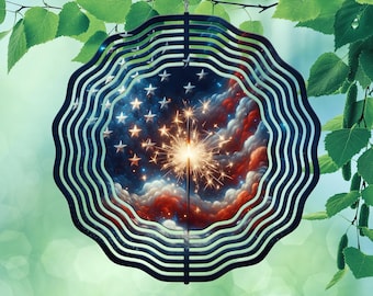 4 juli windspinner PNG, sublimatie windspinner Amerikaanse vlag ontwerpen, vierde juli windspinner PNG-ontwerp, patriottische windspinner