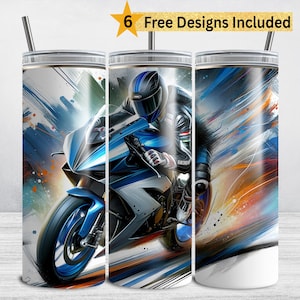 Motorrad Tumbler Wrap, Biker 20 oz Skinny Tumbler Sublimation Design PNG, Motorradfahrer DIGITAL DOWNLOAD