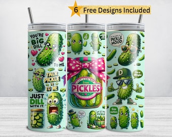Grappige wrap beker augurk, Just a Girl Who Loves Pickles, 20 oz mager sublimatieontwerp beker, eigenzinnige dillehumor, augurkliefhebber, augurk png