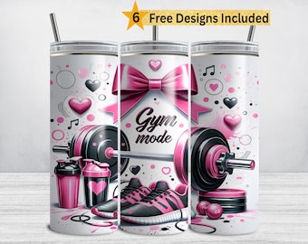 Gym Tumbler Wrap: Girl Motivation 20oz Skinny Sublimation Design (PNG DIGITAL DOWNLAD)