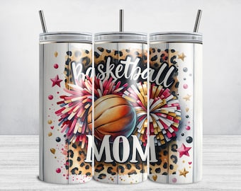 Basketball Mom Tumbler Wrap, Basketball Tumbler Wrap 20oz Skinny PNG, Mothers Day Sublimation Tumbler Design DIGITAL DOWNLOAD