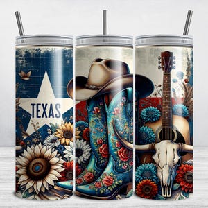 Texas Tumbler Wrap, Western Cowgirl Tumbler Wrap PNG, 20 oz Skinny Tumbler Design, Longhorn Country Girl-sublimatie DIGITALE DOWNLOAD