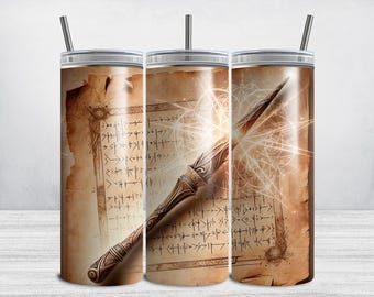 Wizard Tumbler Wrap, Wizard 20oz Skinny Tumbler Wrap PNG, Magic Tumbler-sublimatieontwerp DIGITALE DOWNLOAD
