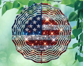 American Flag Wind Spinner PNG, 4th of July Sublimation Wind Spinner Designs, Fourth of July Windspinner PNG Design, Patriotic Wind Spinner