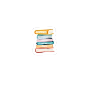 1L Law School Casebooks Sticker | First Year Books | Law Student Gift | Contracts Torts Civil Procedure Con Law | Cute Legal Decor