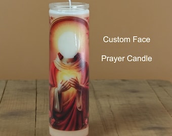 Vela de oración con rostro personalizado, vela con foto personalizada, regalo de cumpleaños novedoso, sin aroma, vela conmemorativa de celebridades