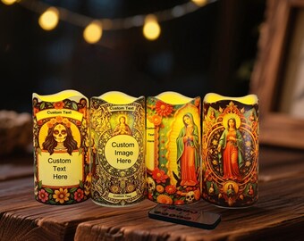 Vela LED de oración personalizada: regalo conmemorativo con foto personalizada y control remoto