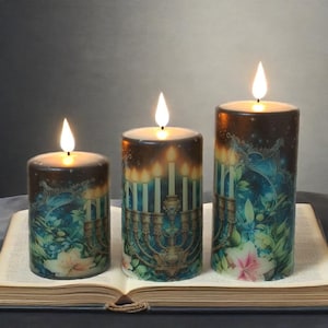 Shabbat LED Candle Set: Flameless Jewish Ritual Candles with Remote