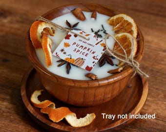 Orange Zimt Gewürz-Duftkerze, Holzdocht Soja Duftkerze, handgemachte Weihnachten Herbst Dekor, Danksagungsgeschenk
