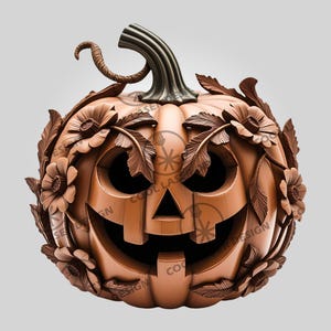 Fichier de gravure laser Halloween, tête de citrouille illusion 3D, présentoir en bois sculpté