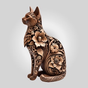 3D Illusion Laser Engraving File Siamese Cat, Digital Design for Engraved Home Decor and Unique DIY Art