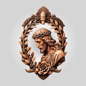 3D Illusion Jesus Laser File, Crown of Thorns Religious Wall Art, Inspirational Christian Art Design for Laser Engravers