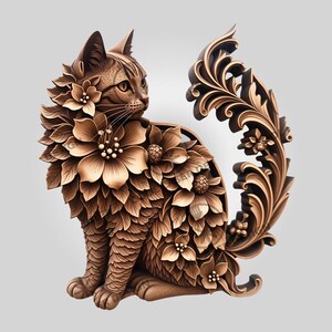 3D Illusion Cat Laser Engraving File, Selkirk Rex Art Design, Digital Download for Home Decor, Pet Lover Gift Idea