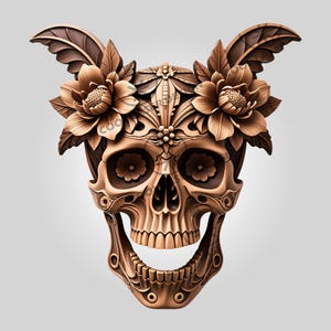 3D Illusion Wooden Skull Art Laser File, Intricate Home Decor, DIY Woodworking Pattern