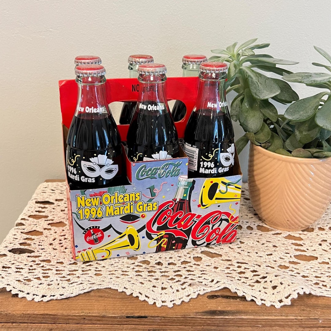 Vintage 1996 Mardi Gras Coca Cola Bottles, Original Case - Etsy