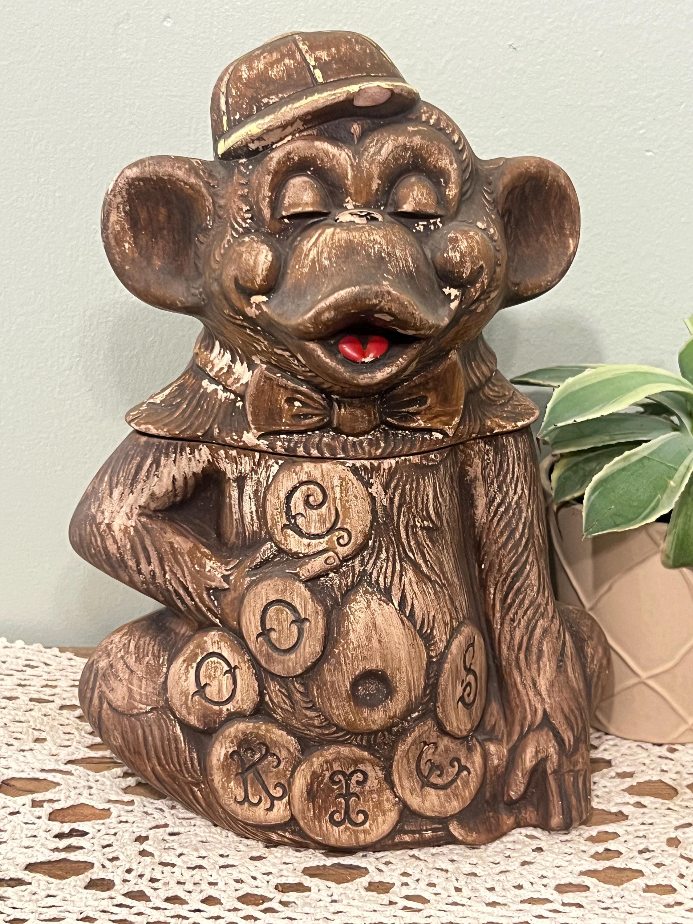 Vintage 1960s Treasure Craft Monkey Cookie Jar - Etsy