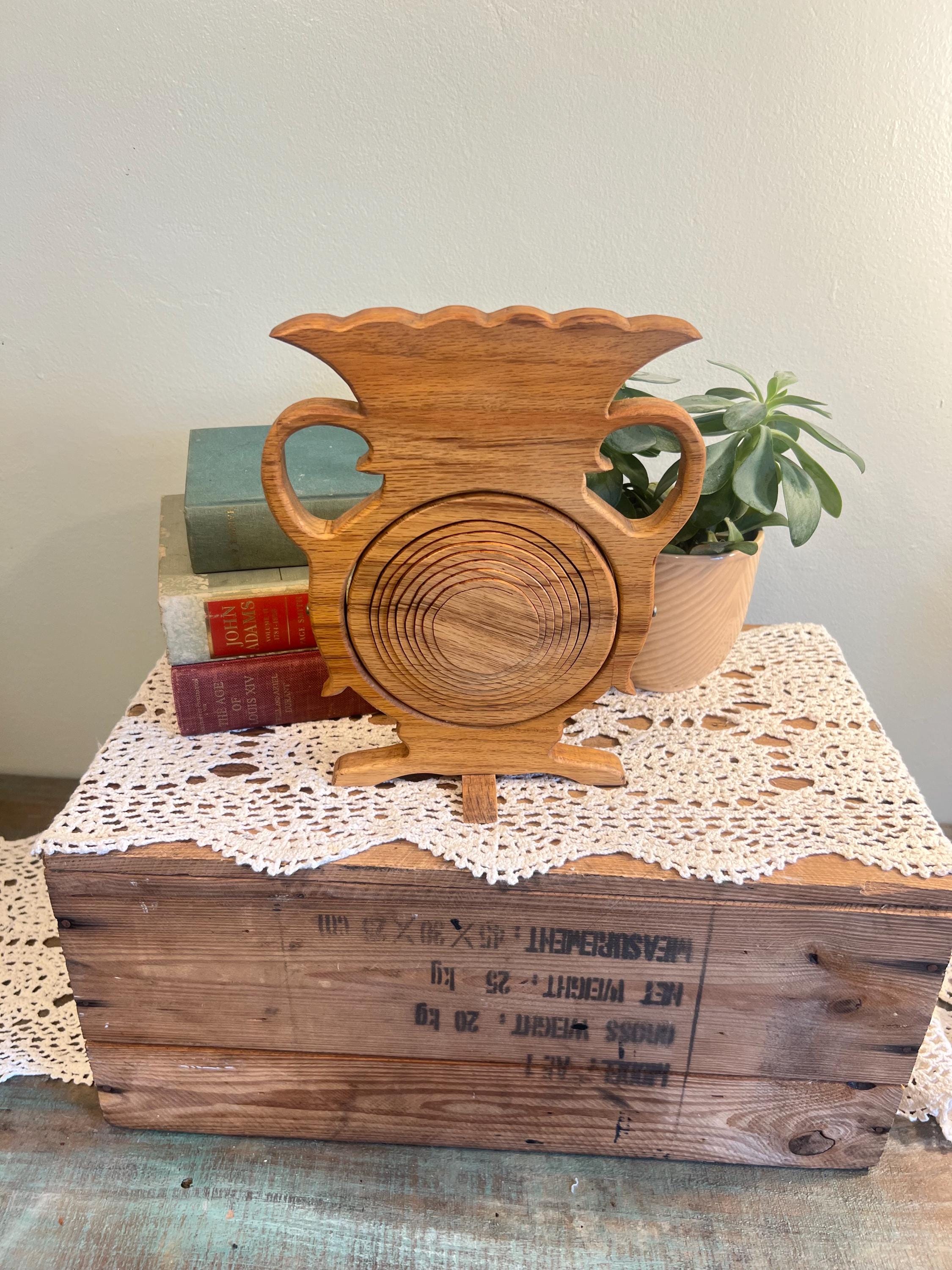 Vintage Hand Carved Wood Accordion Fruit Bowl - Etsy