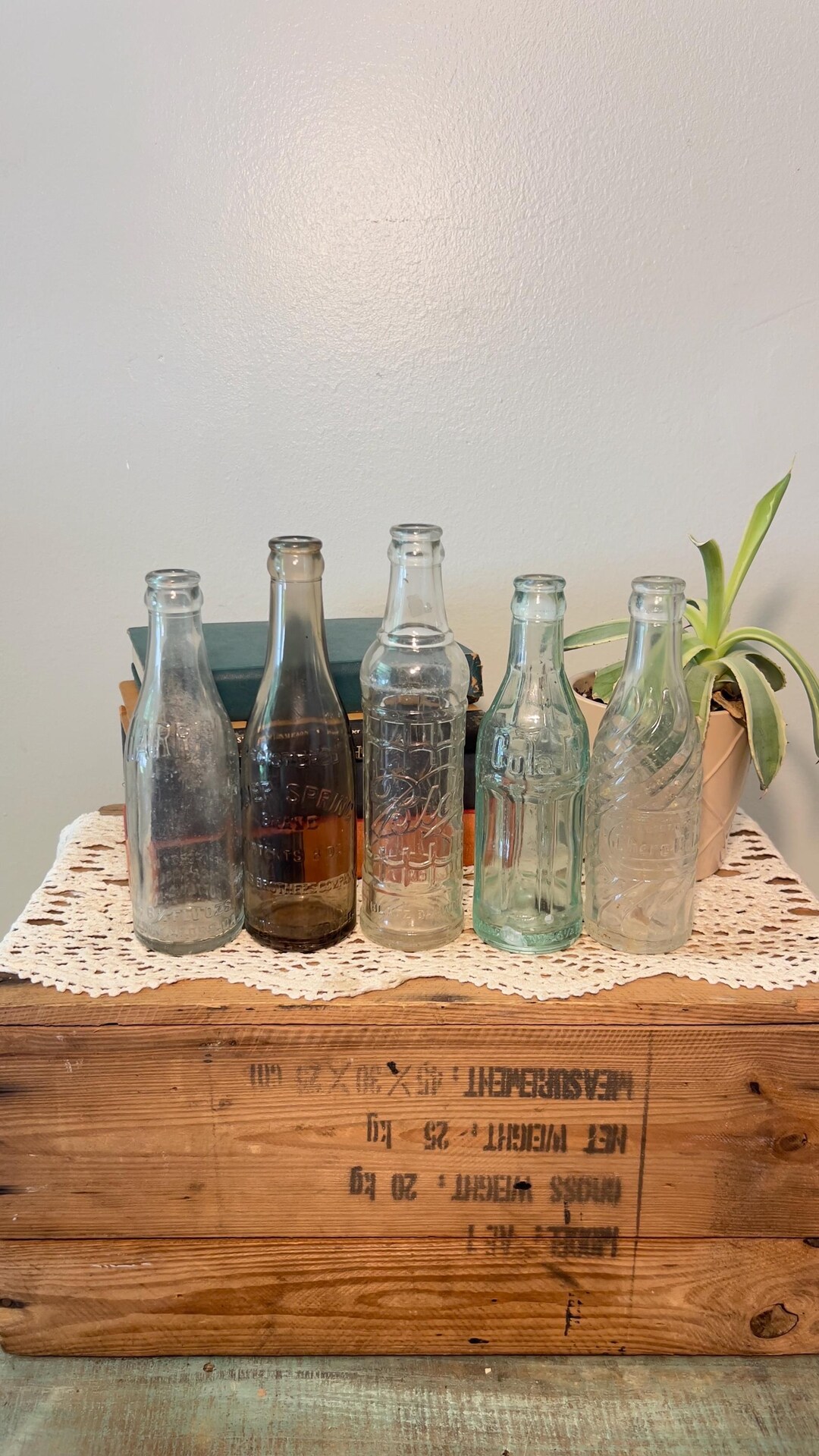 Vintage Glass Soda Bottles - Chero-cola, Cola-nip, Blatz, Silver ...