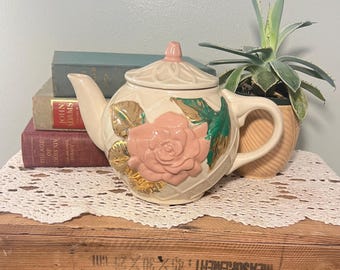 Vintage Porcelain Rose Teapot