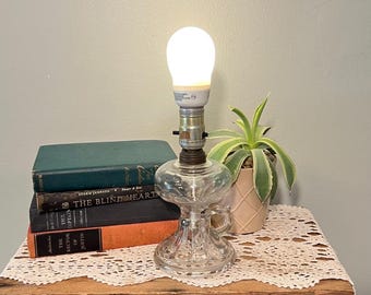 Vintage Clear Glass Table Lamp