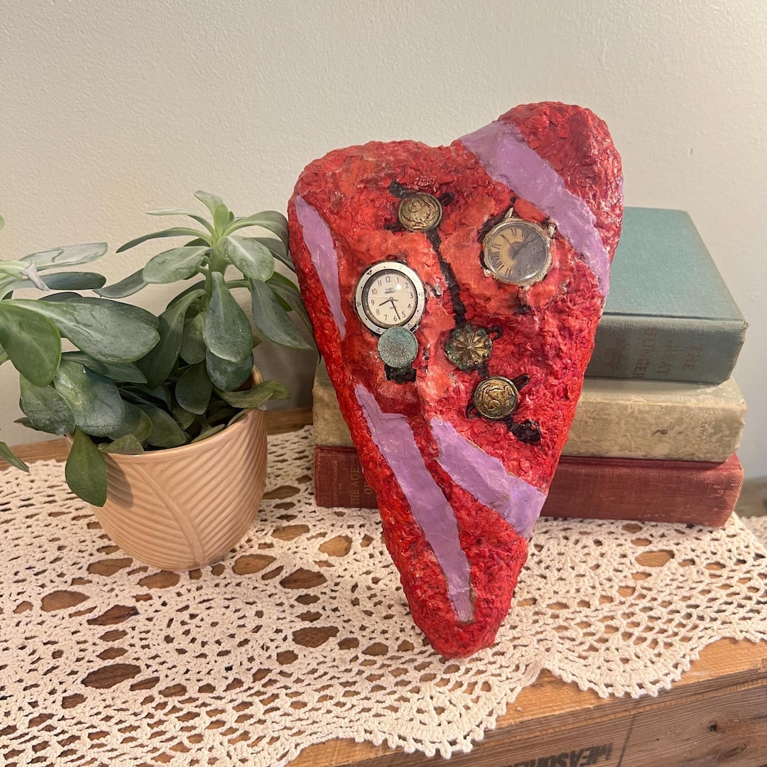Vintage Heart Handmade Art Wall Hanging Accent Piece 11" Art Wall ...