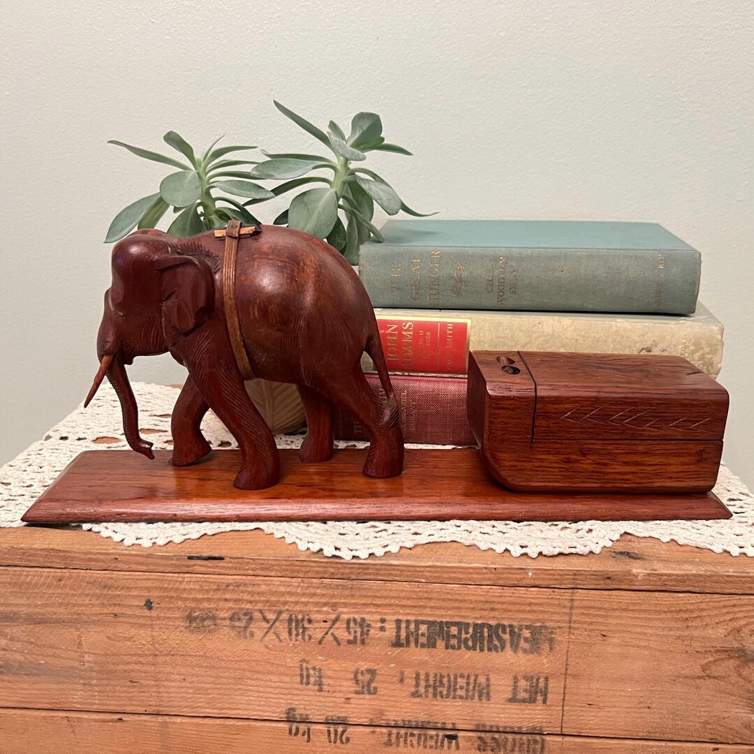 Vintage Elephant Cigarette Match Box Incense Wooden Decor - Etsy