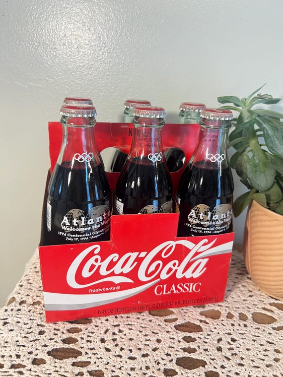 Vintage 1996 Olympic Coca-cola Bottles With Atlanta Case - Etsy
