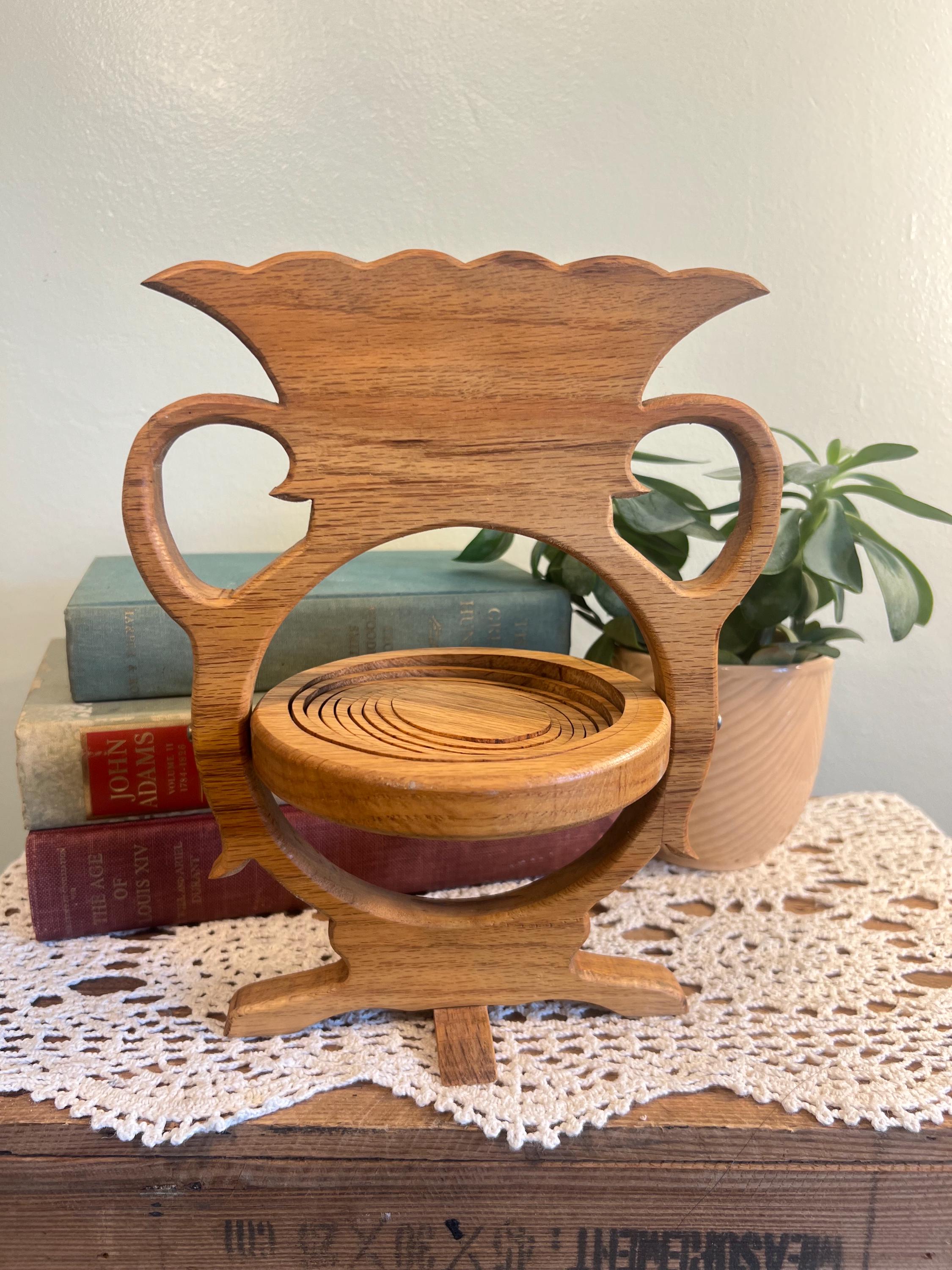 Vintage Hand Carved Wood Accordion Fruit Bowl - Etsy