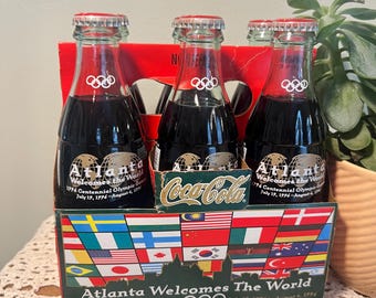 Vintage 1996 Olympic Coca-cola Bottles With Atlanta Case - Etsy