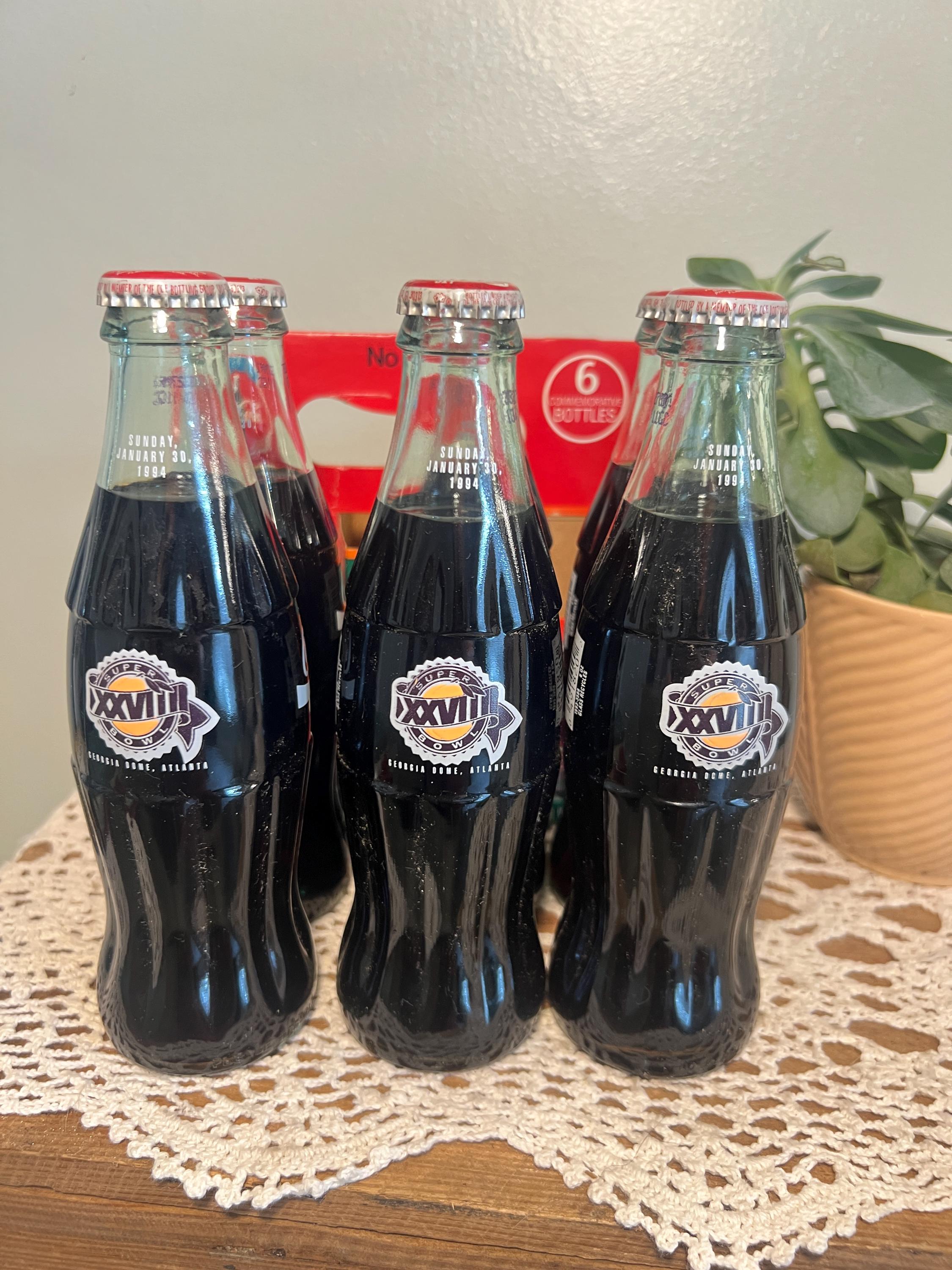 コカコーラ　オルゴール　1994年製　coca cola 1994 Commemorative Coca Cola 6 Pack Glass Bottles Santa - Etsy