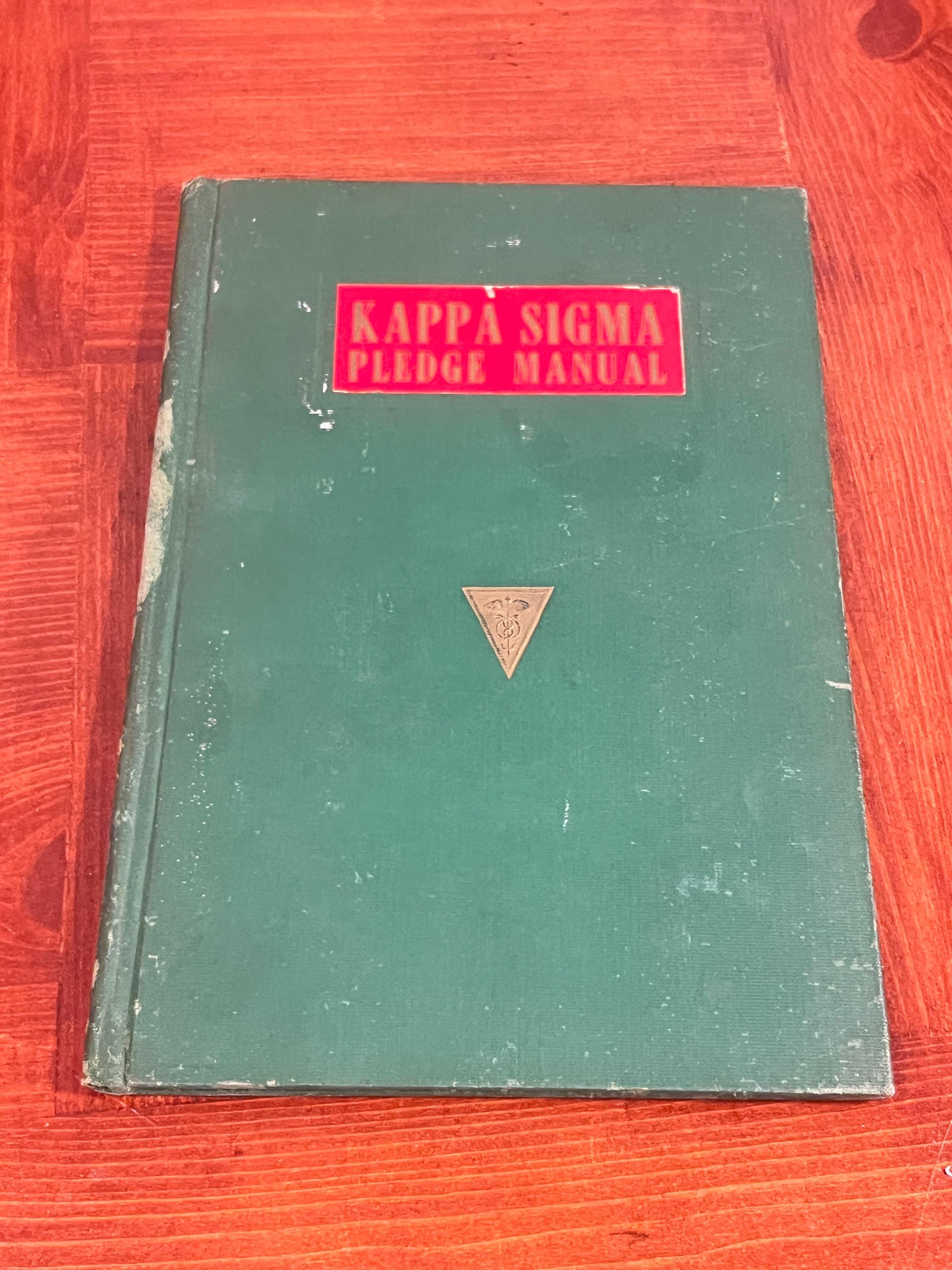 Kappa Sigma Pledge Manual Vintage hardcover book