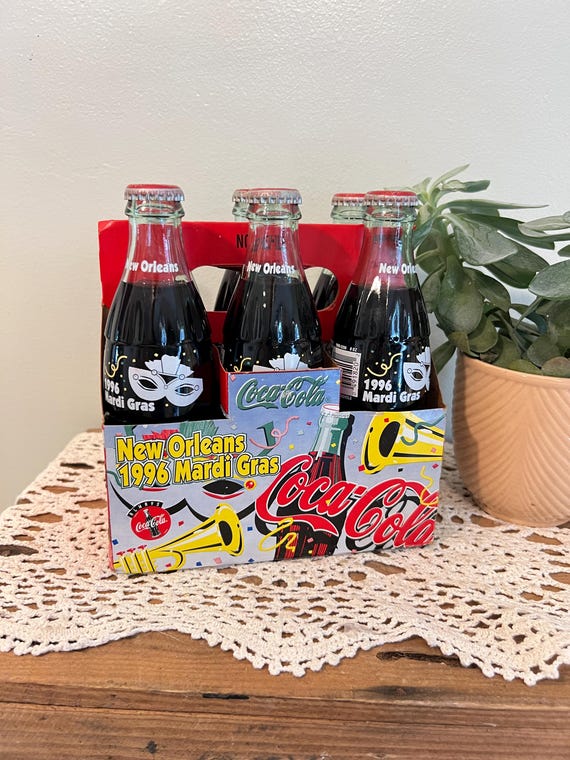 Vintage 1996 Mardi Gras Coca Cola Bottles, Original Case - Etsy