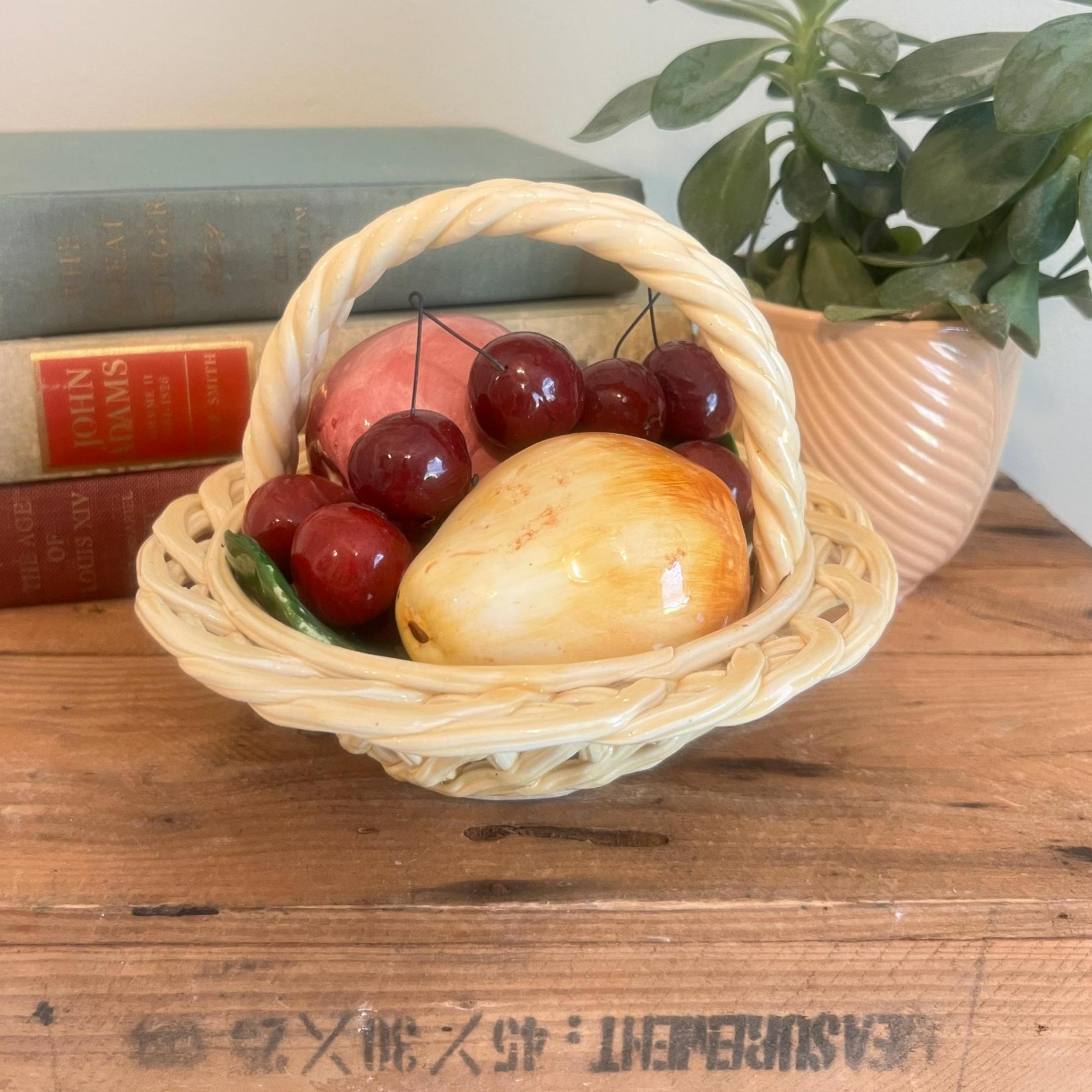 Vintage Nuova Capodimonte Porcelain Fruit Bowl, Made in Italy