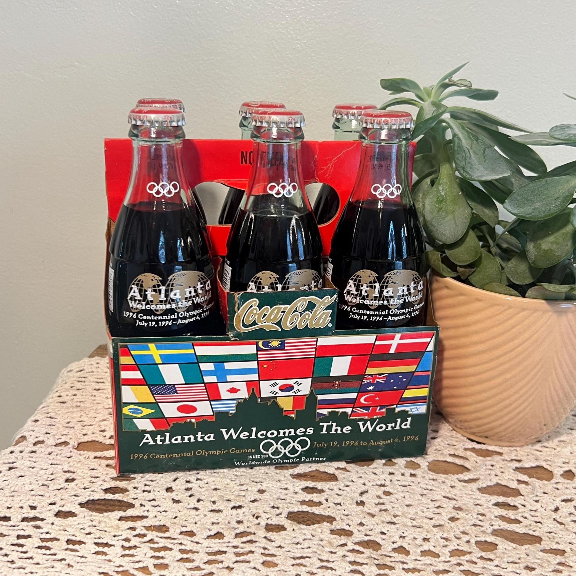 Vintage 1996 Olympic Coca-cola Bottles With Atlanta Case - Etsy