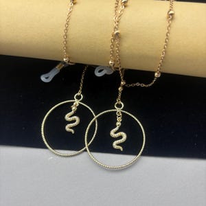 Gouden slang lenzenvloeistof ketting, cirkelvormige cirkel slang lenzenvloeistof ketting, zonnebril accessoires lenzenvloeistof frame