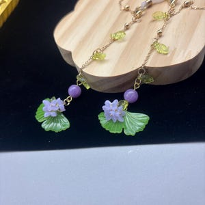 Catena per occhiali con fiori di perline viola, catena per occhiali con fiori, catena per occhiali da fata, montatura per occhiali da sole, regalo creativo per lei