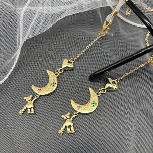 Chaîne de lunettes ours, chaîne de lunettes lune, chaîne de lunettes amour amour, cadeau chaîne de lunettes