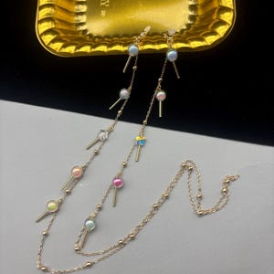 Cadena para gafas con forma de piruleta de color neón, varita mágica, cadena para gafas de festival de verano, cadena para gafas de sol, cadena para cordón de gafas