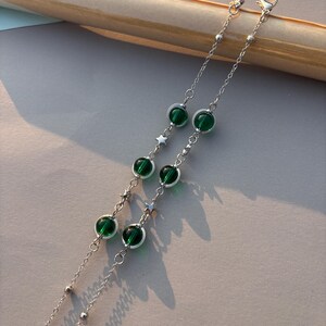 Groene lenzenvloeistofketting, zonnebrilketting, lenzenvloeistofketting, handgemaakt cadeau van lenzenvloeistofketting