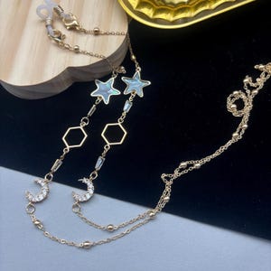 Natürliche Haibei Stern Brillenkette ,Mond Brillenkette,Damen Brillenkette,