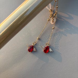 Pinguin Anhänger Brillenkette, rote Kristallstein Brillenkette, Damen Brillenkette