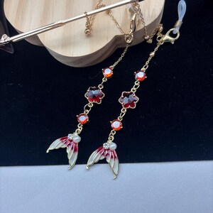 Red Beauty Fishtail Brillenkette, Brillenkette, Meerjungfrau Brillenkette, Sommer Brillenkette, See Monster Brillenkette,
