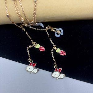 Piccolo coniglio ama la carota Catena per occhiali, Piccolo coniglio Catena per occhiali, Accessori per occhiali magici, Catena per occhiali, Catena per occhiali da donna