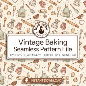 Padrão de repetição de cozimento vintage, clipart de cozimento em aquarela PNG Padrão sem emenda. clipart de cozinha vintage, padrão de azulejos de culinária e padaria