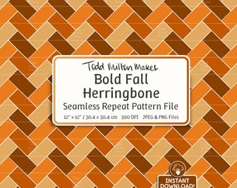 Fall Pattern Herringbone Seamless Pattern File, Bold Dark Autumn Repeat Pattern PNG, Abstract Geometric Pattern Fabric Print, Commercial Use