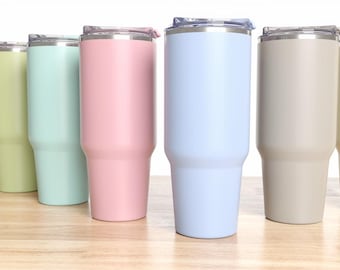 Vaso térmico Big Swig de 1,2 litros (40 oz), de acero inoxidable con asa, diseño pastel, ideal para viajes y como regalo para el día a día.