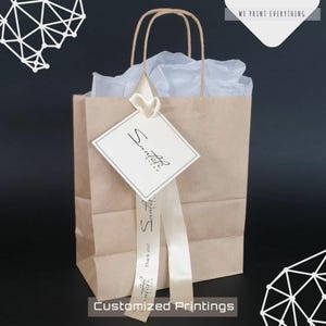 Borse per la spesa in cartone personalizzate, borse regalo in carta kraft personalizzate, borse per gioielli con stampa del logo, borse in carta kraft richiudibili ecologiche