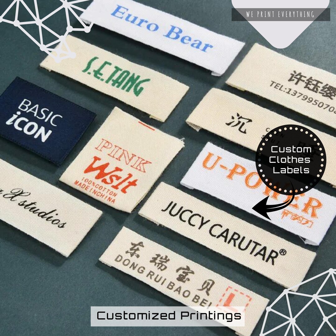 Personalized Satin Clothing Labels: Custom Sew-on Brand Tags - Etsy