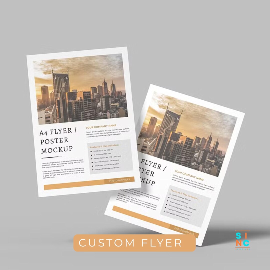 Customized Multicolor Printing of Flyers for Company and Restaurants - Etsy