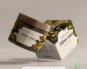 Individuell bedruckte Beauty-Produktboxen mit Etiketten für die Flasche